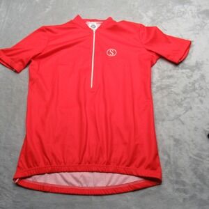 Vintage Schwinn Cycling Jersey Unisex? Medium Red Half Zip‎ Made in Italy